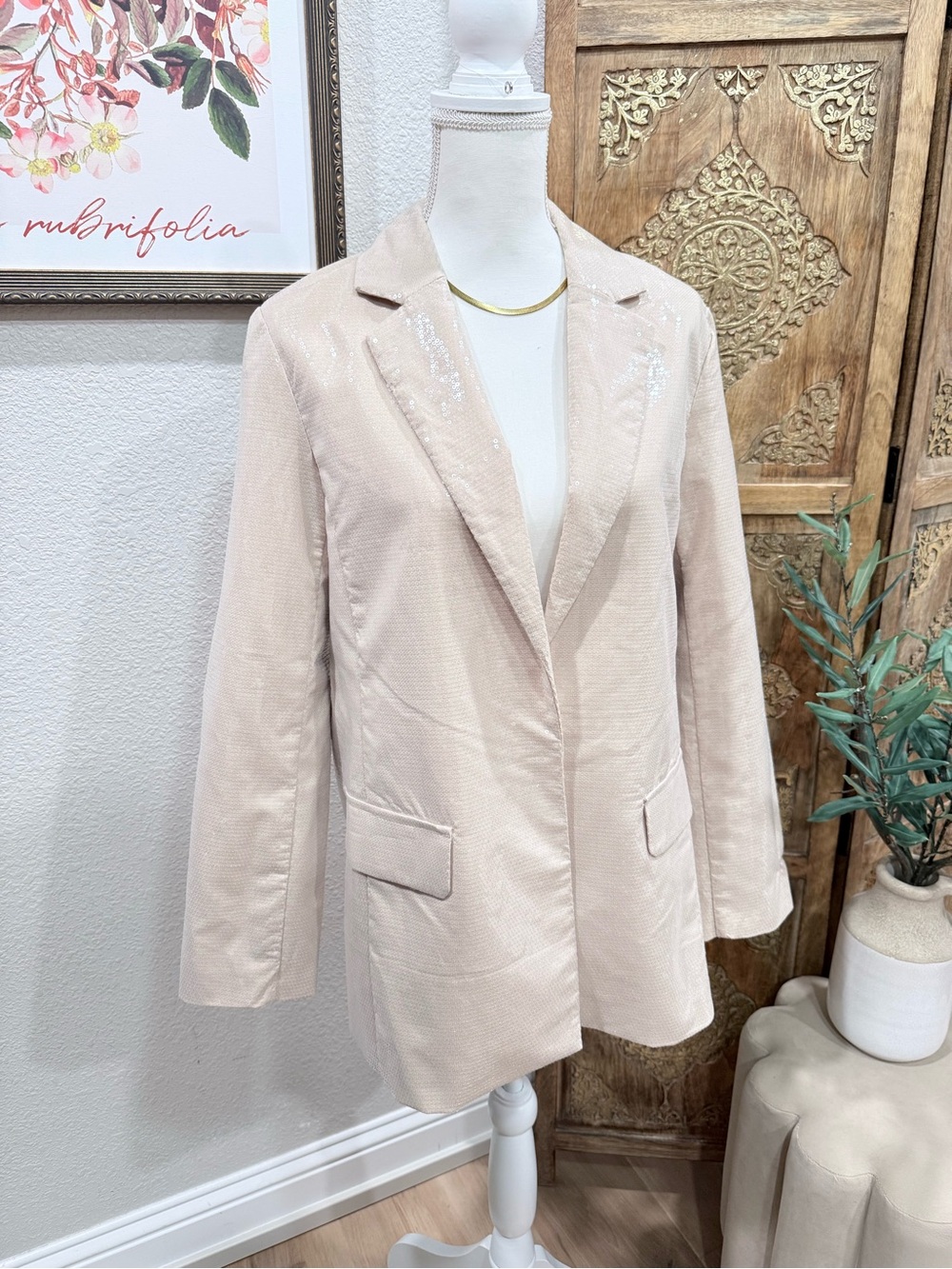 a new day nude sequin Blazer 0067